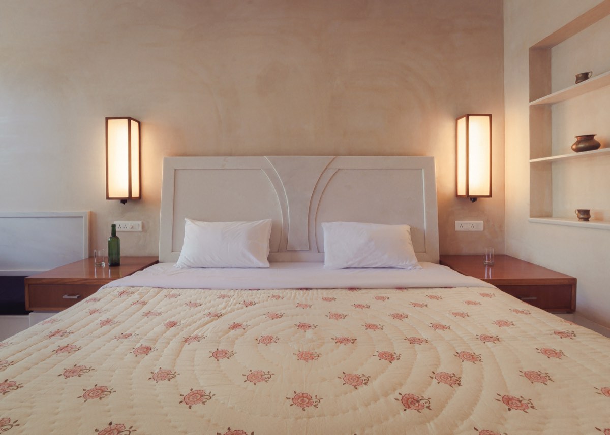 Bed — lamps and headboard