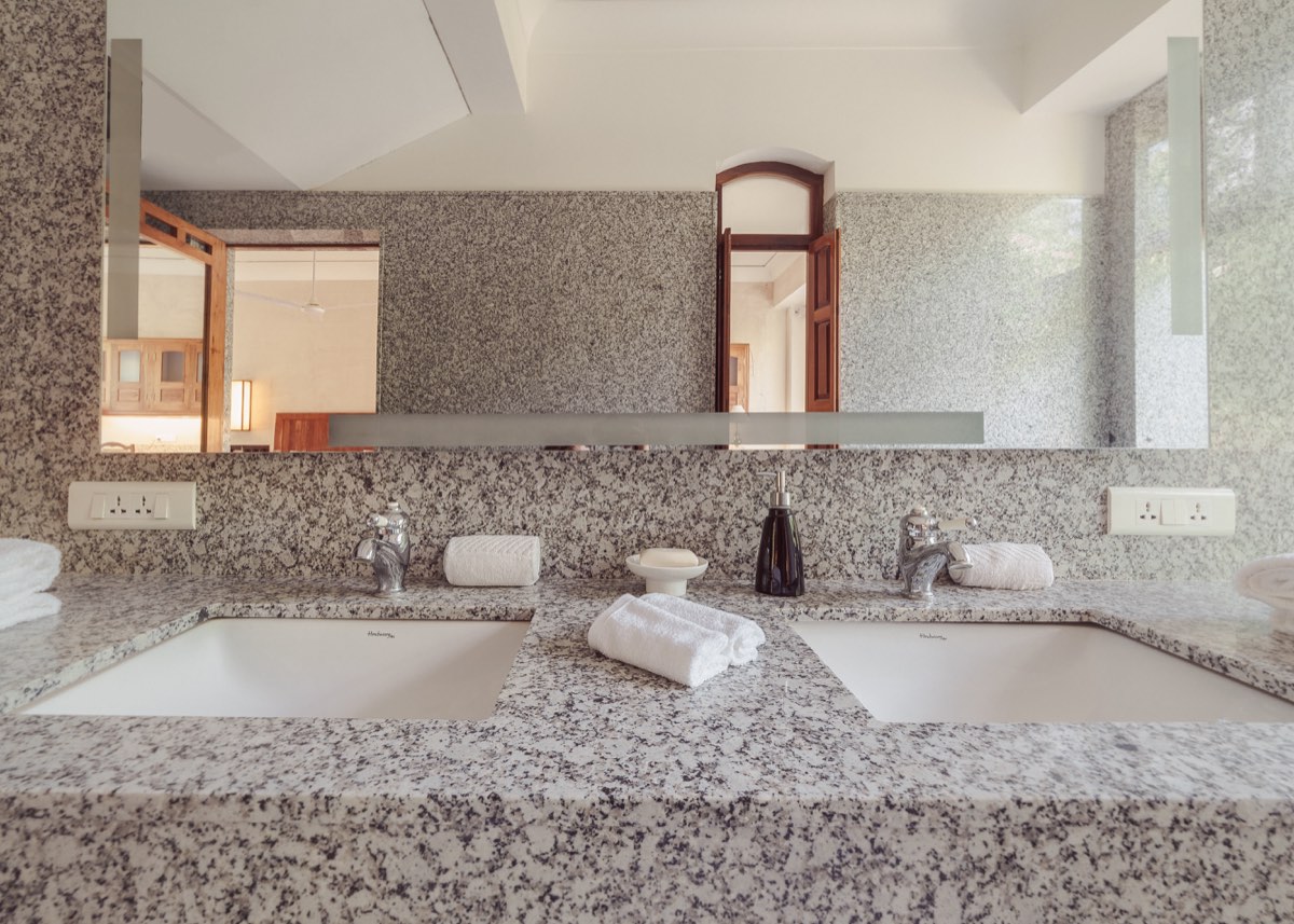 Double sinks and granite counter
